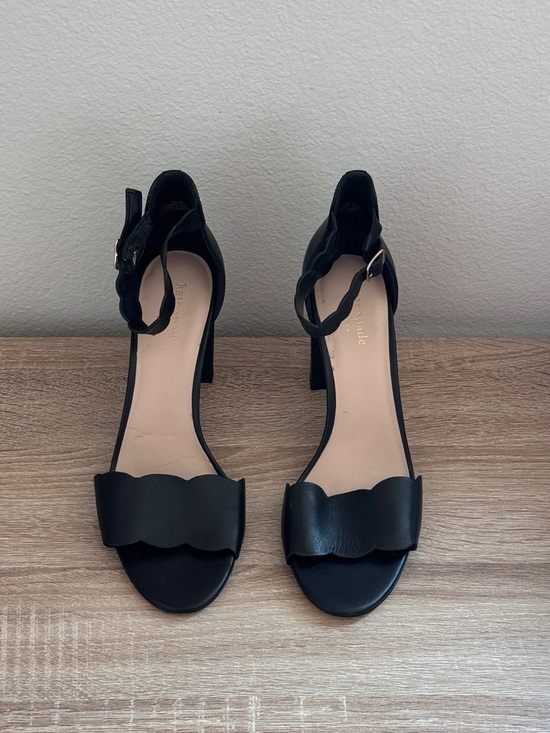 kate spade Shoes - kate spade Black Scallop Strap Block-Heel Sandals Size 38